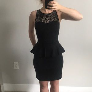 Black + lace peplum sheath. sexy, chic, classy lbd